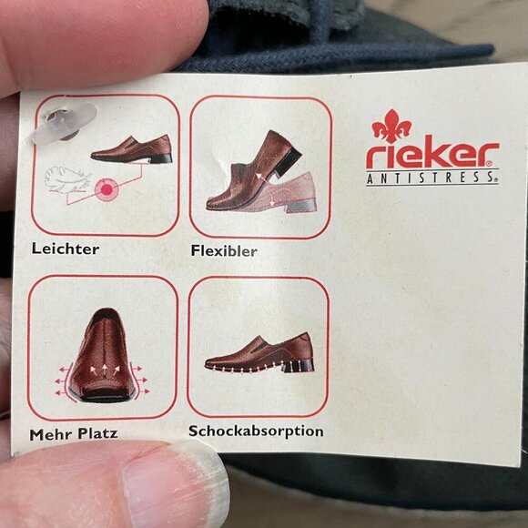 Rieker Antistress Lightweight Casual Leather Lace Up Boots Blue/Grey Sz 40 NWT - Picture 10 of 14